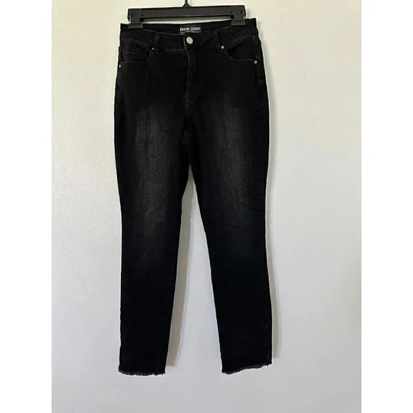 Frank Lyman Montreal Womens Black Slim Stretch Frayed Hem sz 26 - Picture 2 of 4